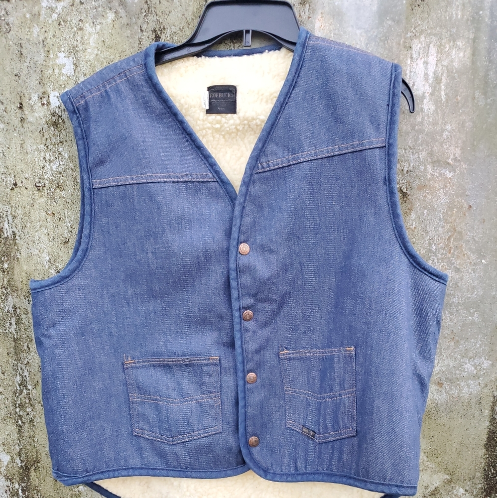 SEARS AND ROEBUCK DENIM VEST SIZE XL